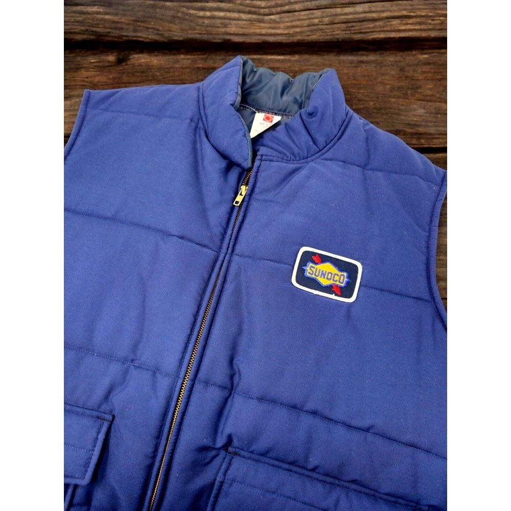 Lion Uniform Sunoco‎ Gas Station Company EMPLOYEE Issue Blue VEST  XL Made USA